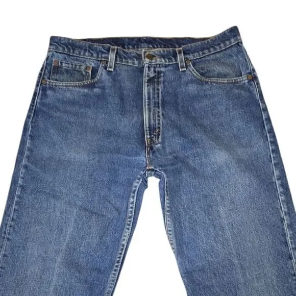 VTG Levi's 505 Jeans Mens Regular‎ Fit Straight Leg USA Made Blue *35x32 Actual - Picture 3 of 9